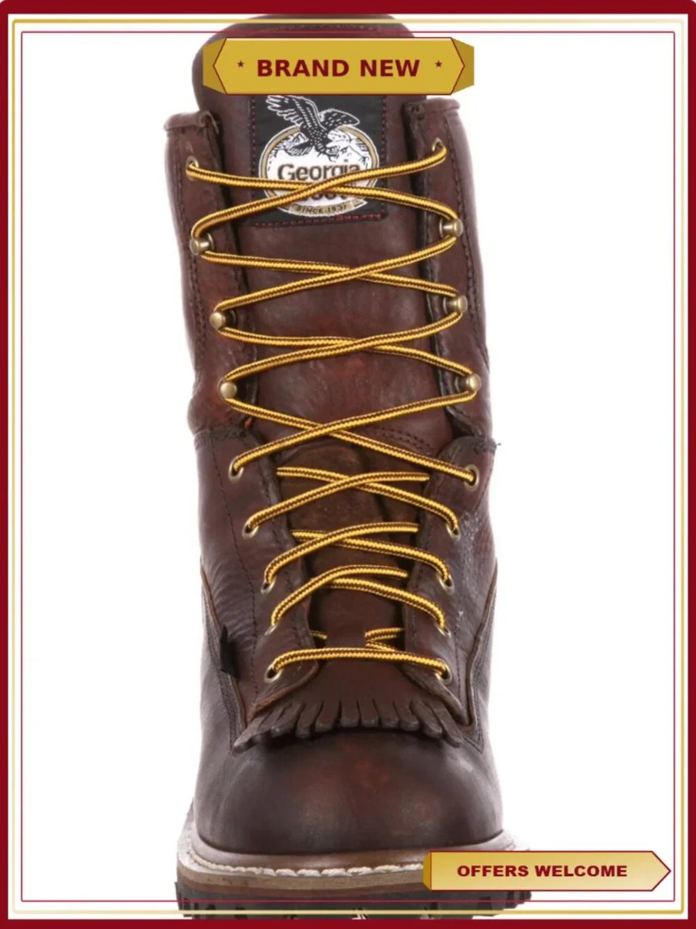 Steel Toe Waterproof Logger Boots - Full Grain Leather 8